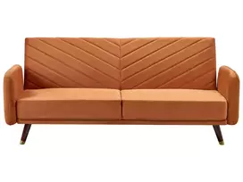Išskleidžiama 3 vietų sofa SENJA, veliūrinė, oranžinė