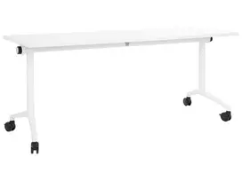 Sulankstomas rašomasis stalas CAVI, baltas, 180 cm x 60 cm, su ratukais