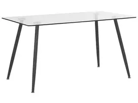 Valgomojo stalas MIDLAND juodas 140 cm 80 cm grūdintas stiklas