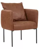 Fotel MALMOS iš dirbtinės odos, rudas