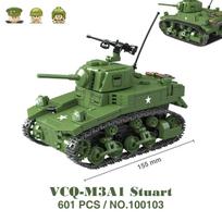 Kariniai Tankai Stuart SdKfz251 PanzerVI Sherman JAV Armija Quan Guan Antrojo Pasaulinio Karo Kareivis Figūrėlė Statybinis Blokelis Plyta vaikams Vaikų Žaislas