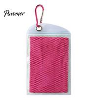 Reusable Evaporative Towel with Case 100x30cm Unisex Cooling Towel, Portable Wrap Carabiner, for Summer Heat Instant Chill Sports Workout Recovery Gym 100cm rožinė raudona spalva