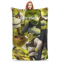 Flannel Throw Blanket Stylish S-Shreks Warm Plush Blankets Soft Bedspread for Bed Living room Home Picnic Couch Size: 75*100cm, Weight: 230 GSM