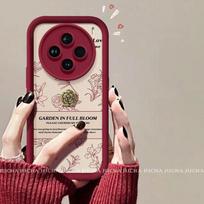 Full Coverage Shockproof Silicone Case Vivo X200 Pro X100S With Camellia Floral Line Design Red Black White vivo X200