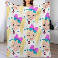 Jojo siwa fan merch, Throw Blanket Soft Warm Blanket Gift for Men Women Adults Size: 75*100cm, Weight: 230 GSM