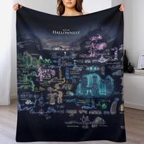 8K Hollow Knight Map Throw Blanket Warm Accent Blanket for Living Room Decoration Size: 75*100cm, Weight: 230 GSM