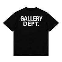 Gallery Dept Grafinis raidėmis marškinėlis, senovinis, skalbtas, su defektais, aukštosios mados dizainerio, unisex, oversized, apvalia iškirpte, medvilninis, trumpomis rankovėmis, marškinėliai 4XL gray