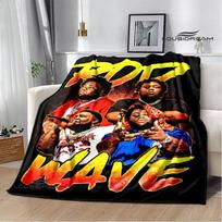 Raperio Rod Wave margintas pledas Šilti flaneliniai pledai Minkštas ir patogus pledas Namų kelionių pledas lovos užtiesalai Gimtadienio dovana 80x120cm(31x47inch)