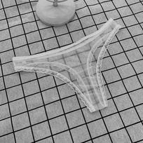 Women'S Sexy Transparent Thong Panties Lace See-Through Crotch Mesh Bottom Seamless Low-Rise T-Pants Underwear One Size&1pc