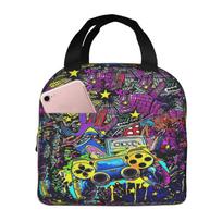 Abstract Game Controller Games Lunch Bags Insulated Bento Box Lunch Tote Leakproof Picnic Bags Thermal Bag for Woman Girl School One Size