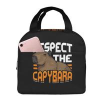 Respect The Capybara Print Lunch Bags Insulated Bento Box Lunch Tote Leakproof Picnic Bags Thermal Bag for Woman Girl School One Size