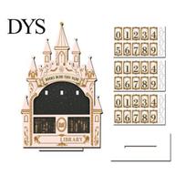 Wooden Reading Tracker Book Read This Year Counter Sign, Gothic Castle Wood with Sliding Gift for Lovers Number Daily Pages, Desk Bookshelf A