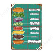 Anatomy Of A Burger Metal Sign Custom Club Plaques Mural Tin Sign Posters 20X30CM