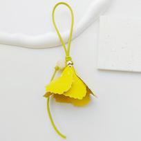 Sweet Tulip Bag Pendant Dopamine Floral Lanyard Portable Fresh Backpack Decoration  Girl geltona