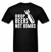 Drop Beers not bombs anarchy protest activist T shirt Tee XL