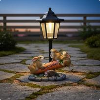 Solar Hare Statue Decorative Light Warm Glow Garden Decor for Pathway, Yard, Patio Carrot Carrot Rabbit