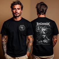 Ragnarok Viking Shirt: Odin vs Fenrir Norse Mythology Tee | Viking Ragnarok Battle Shirt | Nordic Pagan Wolf Shirt | Metalhead Apparel XL