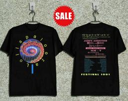 Lollapalooza 1991 The Brockum Group Shirt Vintage Unisex Black Cotton Tee S