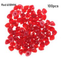 100pcs Plastic Bear Buttons DIY Tool Triangle Nose Safety Parts Dolls Accessories Doll Noses 6X8MM raudona