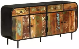 Šoninė spintelė, 140x35x70cm, perdirbta mediena ir metalas