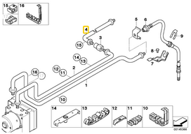 BMW E46 E60 E61 Kabrioletas Galinis ABS/ASC T stabdžių vamzdelis Originalus 34326766825