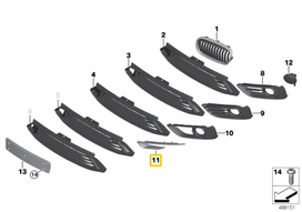 BMW F45 F46 Dešinės Pusės Zierblende Originalus 51117347228