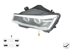 Bmw X3 F25 X4 F26 Dešinės Pusės Ahl Xenon Žibintas Originalus 63117401138