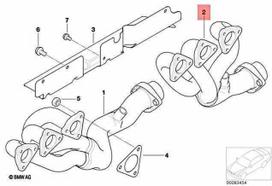 BMW Išmetimo Kolektorius Galinis E46 Z4 E85 E86 Originalus 11627833501