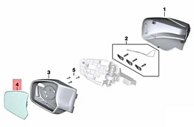 Bmw Kairysis Veidrodžio Stiklas R 1200 Rt R 1250 Rt 51168529433