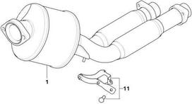 Bmw E39 5 Halter Motornaher Katalysator Originalus 18202249994