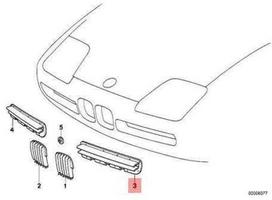 AUTENTIŠKAS OEM BMW Z1 Roadster Priekinis Bamperis GROTELĖ Kairė 51132291419