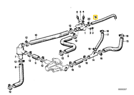 Originalus BMW E12 E21 E28 aušinimo sistemos termostatas vandens žarna OEM 11531271468