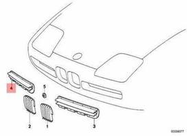 NAUJA OEM Originali BMW Z1 Roadster Priekinis Bamperis GROTELĖ Dešinė 51132291420