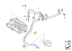 Originalus BMW R50 kupė aušinimo sistemos vandens žarna OEM 11537790856