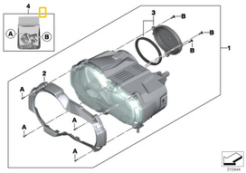 Originalus BMW K50 K51 mažų detalių rinkinys priekinio žibinto OEM 63128526014