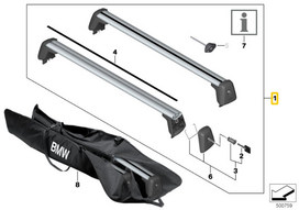 Originalūs BMW stogo bėgiai 1 serijai F40 ir F70 82712457809