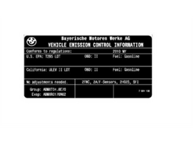 BMW X3 F25 X4 F26 Išmetimo Etiketas Originalus 71228681997