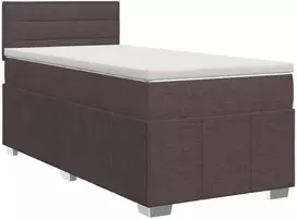 Spyruoklinė lova su čiužiniu Tamsiai rudas 90 x 200 cm Audinys