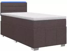 Spyruoklinė lova su čiužiniu Tamsiai rudas 90 x 200 cm Audinys