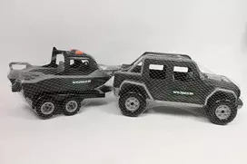 Mk Toys Automobilis su priekaba + valtis karinė 022 40106 03185
