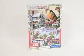 Dėlionė Clementoni CLE puzzle 1000 XMas Coll.Robin_HollyBushes 37129