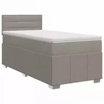 Spyruoklinė lova su čiužiniu Taupe 90 x 200 cm Audinys