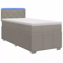 Spyruoklinė lova su čiužiniu Taupe 90 x 200 cm Audinys