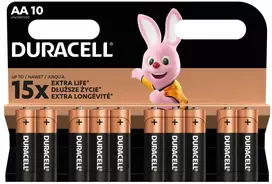 Duracell AA / LR6 šarminės baterijos, 10 vnt.