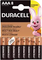 Duracell AAA / LR03 šarminės baterijos, 8 vnt.