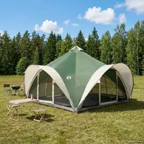 Tipi palapinė su stogu Žalia 18 žmonių Poliesteris ir plienas