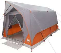 Tunelinė palapinė su stogu Pilka ir oranžinė 8 asmenims