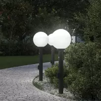 Pakabinamas šviestuvas Apšvietimo stulpeliai su jutikliu ir lizdu, 3 vnt., 80 cm, juodi, IP44
