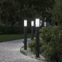 Pakabinamas šviestuvas Apšvietimo stulpeliai su jutikliu ir lizdu, 3 vnt., 80 cm, nerūdijantis plienas, IP44