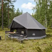 Tipi palapinė su stogu Ruda Pilka 400 x 400 x 250 cm